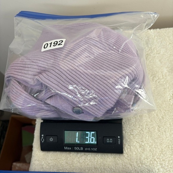 White House Black Market Ribbed Button Down Long Sleeve Sweater Women's L Lilac - Picture 9 of 9